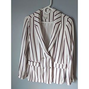 Striped White Blazer (Lg)